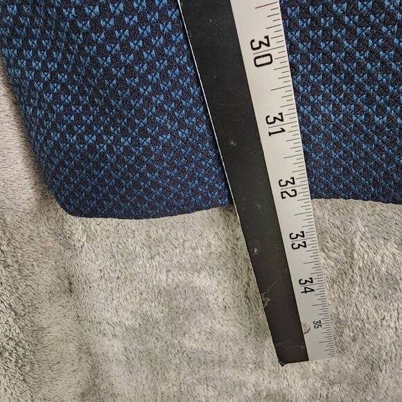 Womens Express Columnist Stretch Pants Blue Geometric Print Polyester Blend 6 - Picture 8 of 10